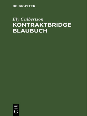 cover image of Kontraktbridge Blaubuch